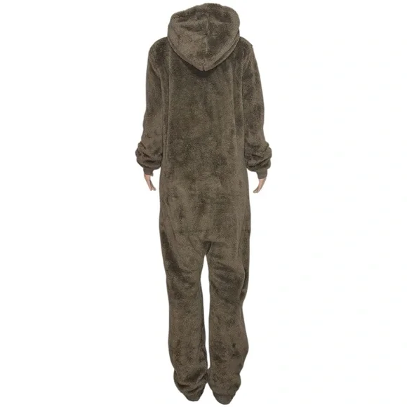 ONEPIECE Puppy Sherpa Jumpsuit, Taupe, Medium
